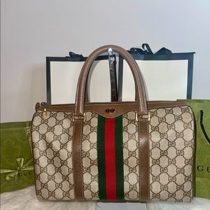 Authentic Vintage Gucci GG Boston Bag